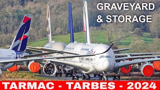 Airplane Graveyard  Storage Retirment  Tarmac Aerosave Scrapping at Tarbes 2024 [upl. by Refynnej270]