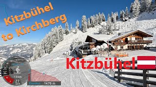 4K Skiing Kitzbühel KitzSki Crossing the Mountain to Kirchberg Fresh Snow Austria GoPro HERO11 [upl. by Griz]