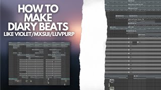 How to make Diary beats like Violet  Violet x Mxsui x Luvpurp Tutorial   FREE  Midi Kit [upl. by Adnalahs530]