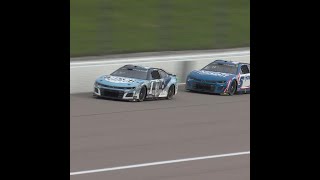 Kyle Larson and Ross Chastain battle at Kansas nascar [upl. by Nihahs]