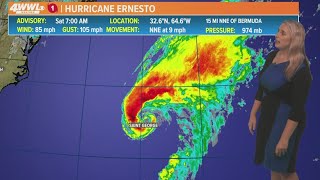 Saturday 7 am Tropical Update Ernesto makes landfall in Bermuda as a Cat 1 [upl. by Sylirama882]