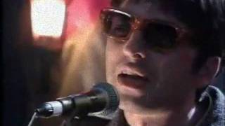 Oasis  Wonderwall Acoustic Backstage at Glastonbury 95 [upl. by Eelah]