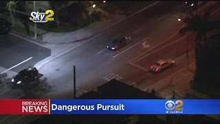 Police Chase Stolen Car Suspect Around Several Freeways Surface Streets [upl. by Loria]