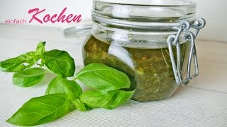 Frisches Basilikum Pesto Rezept  einfachKochen vegan [upl. by Matthus482]