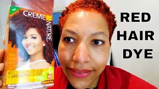 Dyeing 4C Natural Hair At Home  Creme of Nature  Vivid Red  Review [upl. by Bogey351]