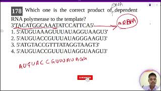 Which one is the correct product of dependent RNA polymerase to the template [upl. by Aenehs354]