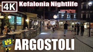 Argostoli  Kefalonia  Greece  Nightlife Walk 4K [upl. by Cioban]