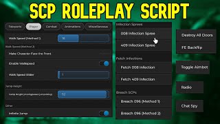 SCP Roleplay Script  Roblox Script  Not Patched  No Ban [upl. by Koressa]