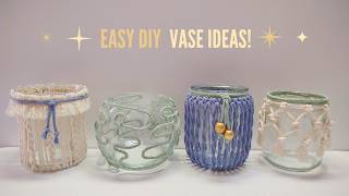 Cute Home Decor With Little Effort 4 Quick and Easy Rope Vase Ideas  Easy DIY Home Decor [upl. by Naujuj]