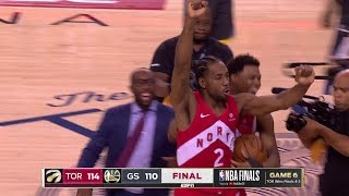 Final Seconds of 2019 NBA Finals Game 6  Toronto Celebration  Raptors vs Warriors [upl. by Ilram847]