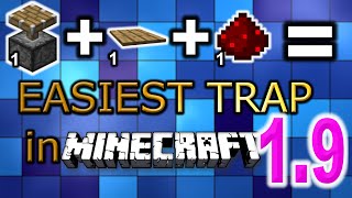 MINECRAFT 19 SIMPLEST EASY TRAP TUTORIAL using the redstone pistonpull glitch [upl. by Lawton48]