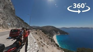 Myrtos Beach viewpoint Kefalonia Greece  360° VR Tourism [upl. by Corsetti]