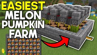 EASIEST Melon Pumpkin Farm Minecraft Bedrock 121 [upl. by Eedyah]