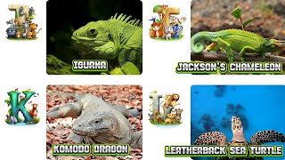 ABC Reptile Animals song  Learn Alphabets  English and Animals for Kids  Alphabets Kids Song [upl. by Odlonyer]