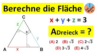 Berechne die Fläche des gleichseitigen Dreiecks  Mathe Rätsel Geometrie math maths  geometry [upl. by Mohamed]