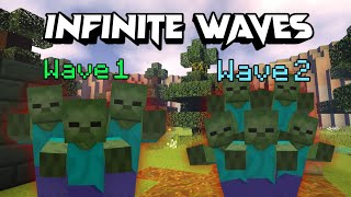 Infinite Zombie Waves in Minecraft PE Tutorial Bedrock Commands [upl. by Ennire]