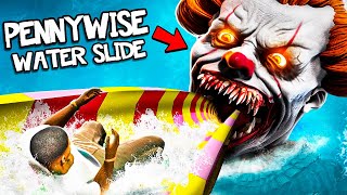 WATER SLIDE Into PENNYWISE In GTA 5 [upl. by Adnalu]