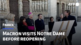 🔴LIVE President Emmanuel Macron makes last visit to Notre Dame before reopening  AFP [upl. by Isdnyl4]