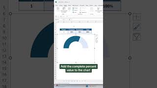 How to create a half circle progress chart 🤓 scribe tutorial excel [upl. by Tenaej]