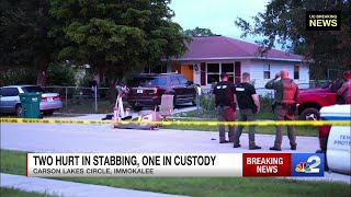 2 injured in Immokalee stabbing 1 suspect in custody [upl. by Lledrac789]