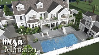 MEGA MANSION BLOXBURG SPEEDBUILD WITH GUEST HOUSE AND POOL [upl. by Evangelist]