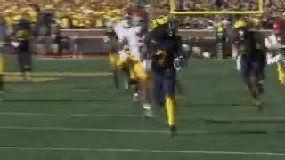 Kalel Mullings lastminute touchdown propels No 18 Michigan past No 11 USC [upl. by Annahsat167]