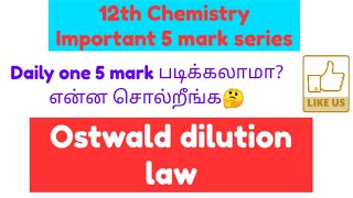 Ostwald dilution lawVery important 5 mark [upl. by Costanza]