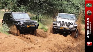 Sandy offroad climbs Wrangler Rubicon new amp old Thar Fortuner Scorpio 4wd Pajero Sport Isuzu [upl. by Sekoorb148]