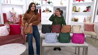 American Leather Co Pebble Leather Triple Entry Luca Crossbody on QVC [upl. by Ellynad30]