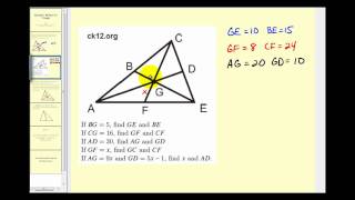 Examples Using the Properties of the Medians of a Triangle to Solve for Unknown Values [upl. by Aicela]