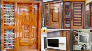 front door designs TV showcase design wooden main door designs [upl. by Ximena]