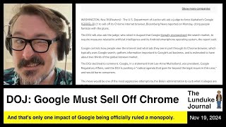 DOJ Google Must Sell Off Chrome [upl. by Danit]