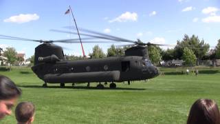 Chinook helicopter takes off during Memorial Day festival [upl. by Hanako]