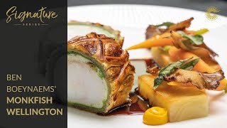 Ben Boeynaems Monkfish Wellington with glazed carrots and hen of the woods [upl. by Bruckner]