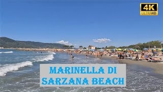 MARINELLA DI SARZANA BEACH  4K  Spiaggia Libera  Marina di Carrara  Italy [upl. by Ahtiek]