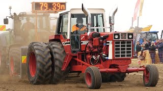 Tractor Pulling  International 1086 with an 800hp V16 Detroit Scraper Motor doing a Full Pull [upl. by Carlene]