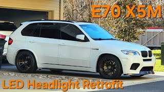 E70 X5M  OEM LED Headlight Retrofit [upl. by Belsky327]