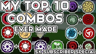 The TOP 10 COMBOS In Shindo Life  Top 10 Combos In Order  Shindo Life Combos  5k Sub Special [upl. by Nelleeus618]