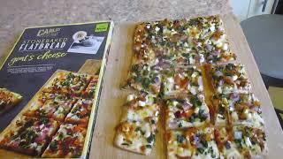 Goats Cheese Stone Baked Flatbread  Carlos  Aldi  £115p  Food Review with Layla [upl. by Ahsienek]