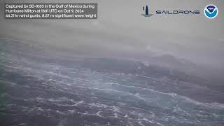 Saildrone reports wave height of 2812 feet inside Hurricane Milton [upl. by Publius]