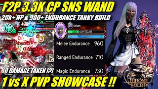 F2P SNS WAND 33K CP 20K HP amp 900 ENDURANCE TANKY BUILD  1 vs X Open World PVP Showcase amp Guide [upl. by Notsuoh12]