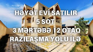 5 SOTDA 3 MERTEBE 12 OTAQLI HEYET EVI SATILIR  GENCEDE SATILAN EVLER [upl. by Young]