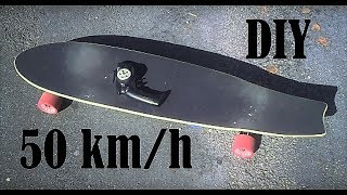 Homemade Electric skateboard diy first test old version  marc gyver [upl. by Arluene]