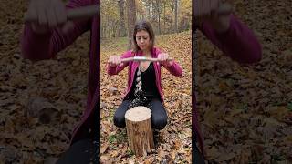 She is using her hand drill😍😏👌🔥 PART 2 survival outdoors bushcraft shorts skills nature hack [upl. by Apple202]