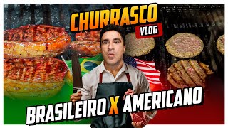 Churrasco BRASILEIRO vs AMERICANO 😱 Vlog em Família [upl. by Minnie]