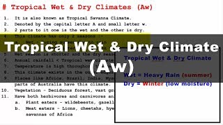 Koppen Scheme  Tropical Wet amp Dry Climate Aw  UPSC IAS Geography [upl. by Ellimahs689]