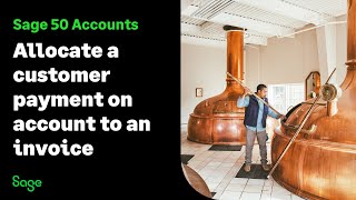 Sage 50 Accounts UK Allocate a customer payment on account to an invoice [upl. by Osyth]