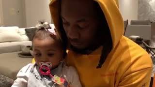 offset holding baby kulture  cardi b [upl. by Acimak977]