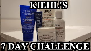 Kiehls 7 Day Skincare Challenge  Ultra Facial Cleanser Eye Fuel Facial Toner and Facial Cream [upl. by Atirb]