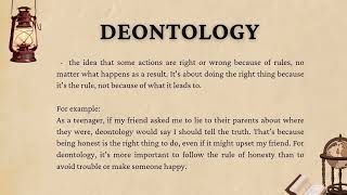 ETHICAL THEORIES  TELEOLOGY DEONTOLOGY AND VIRTUE ETHICS [upl. by Ennaihs364]